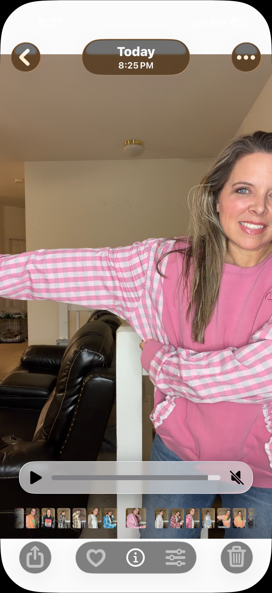 Upcycled Champions pink - women's XL midweight sweatshirt with cotton sleeves