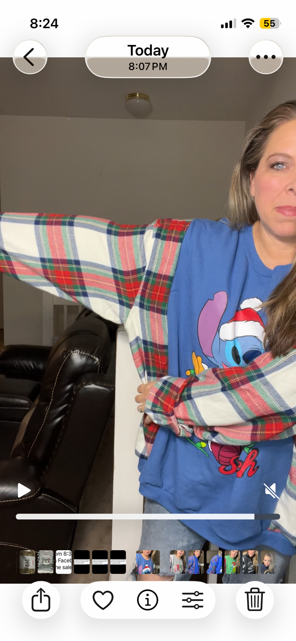 Upcycled Stitch – women’s 3X midweight sweatshirt with flannel sleeves