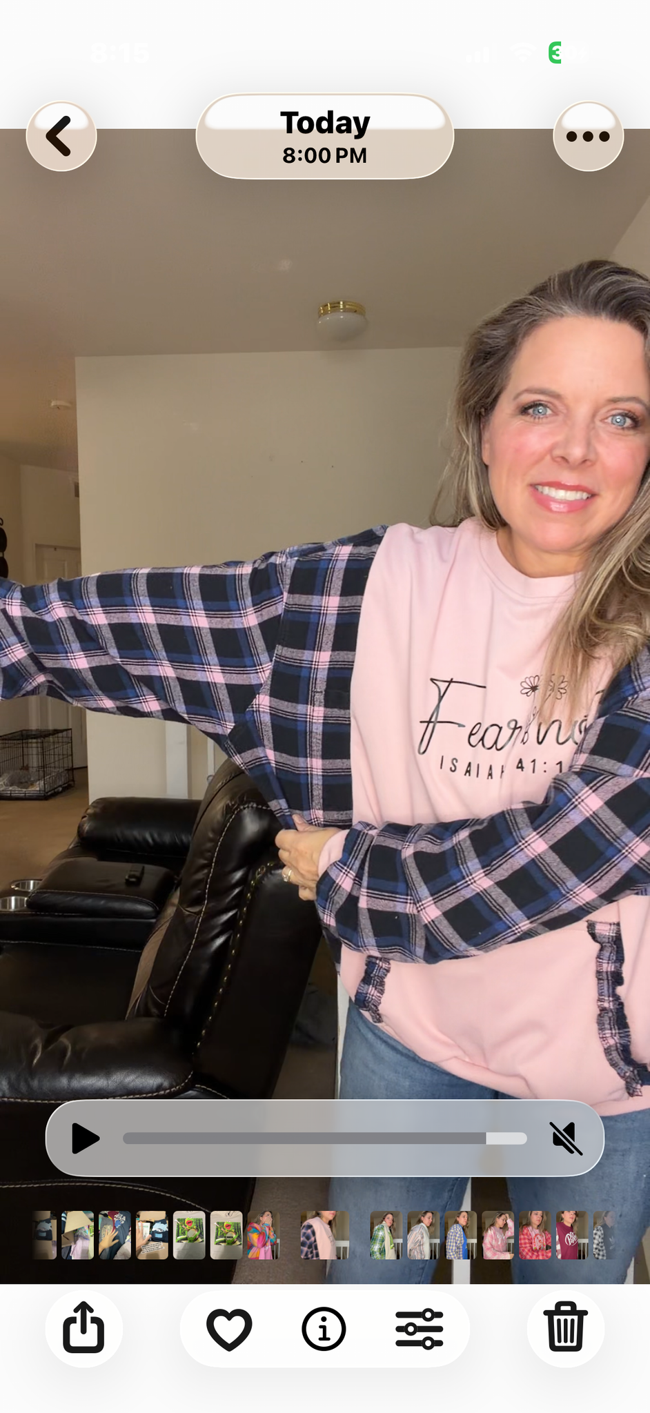 Upcycled Fear Not - women's 2X French Terry sweatshirt with flannel sleeves