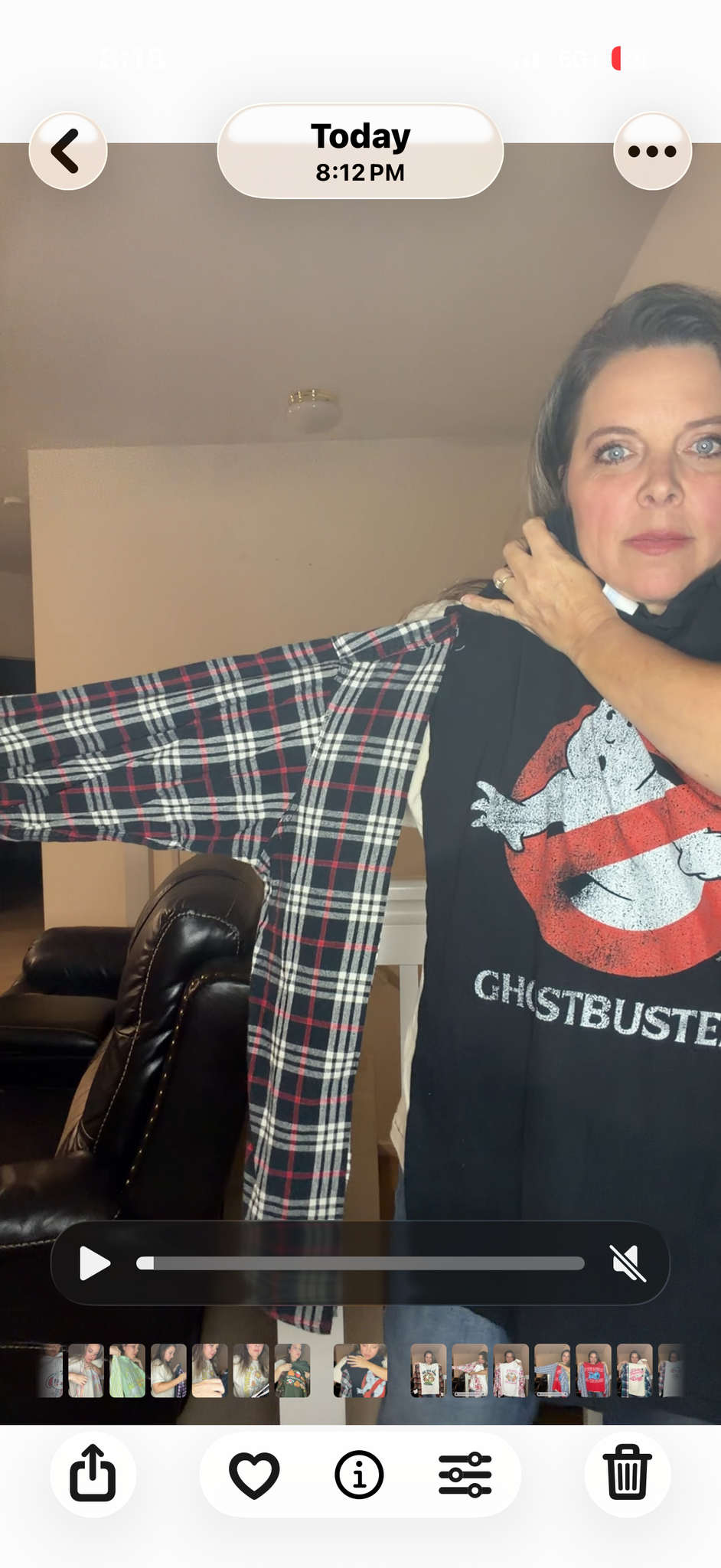 Upcycled Ghostbusters - pick size between women's XS/4X – tshirt with flannel sleeves