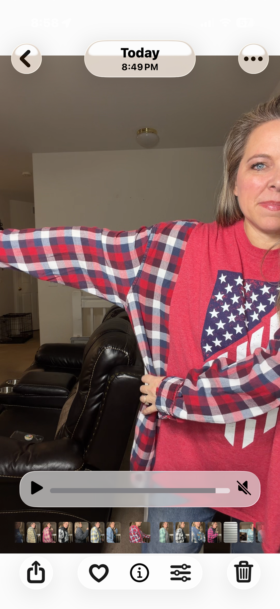 Upcycled Flag - women's 3X/4X T-shirt with flannel sleeves