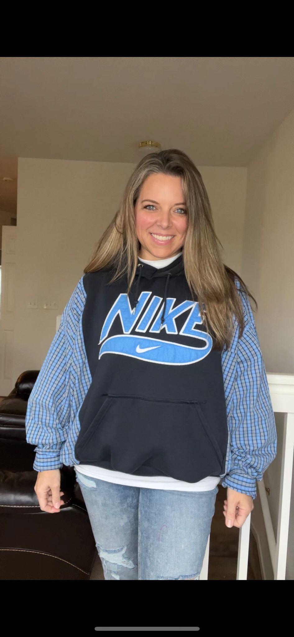 Blue Nike Upcycled Sweatshirt