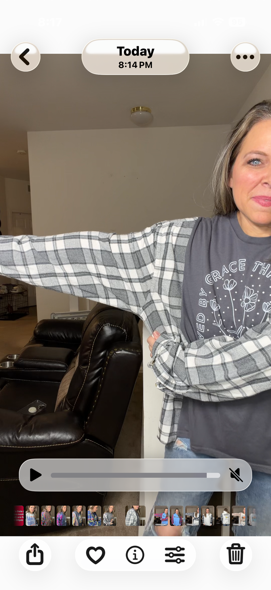 Upcycled Grace - women's 1X/2X T-shirt with flannel sleeves