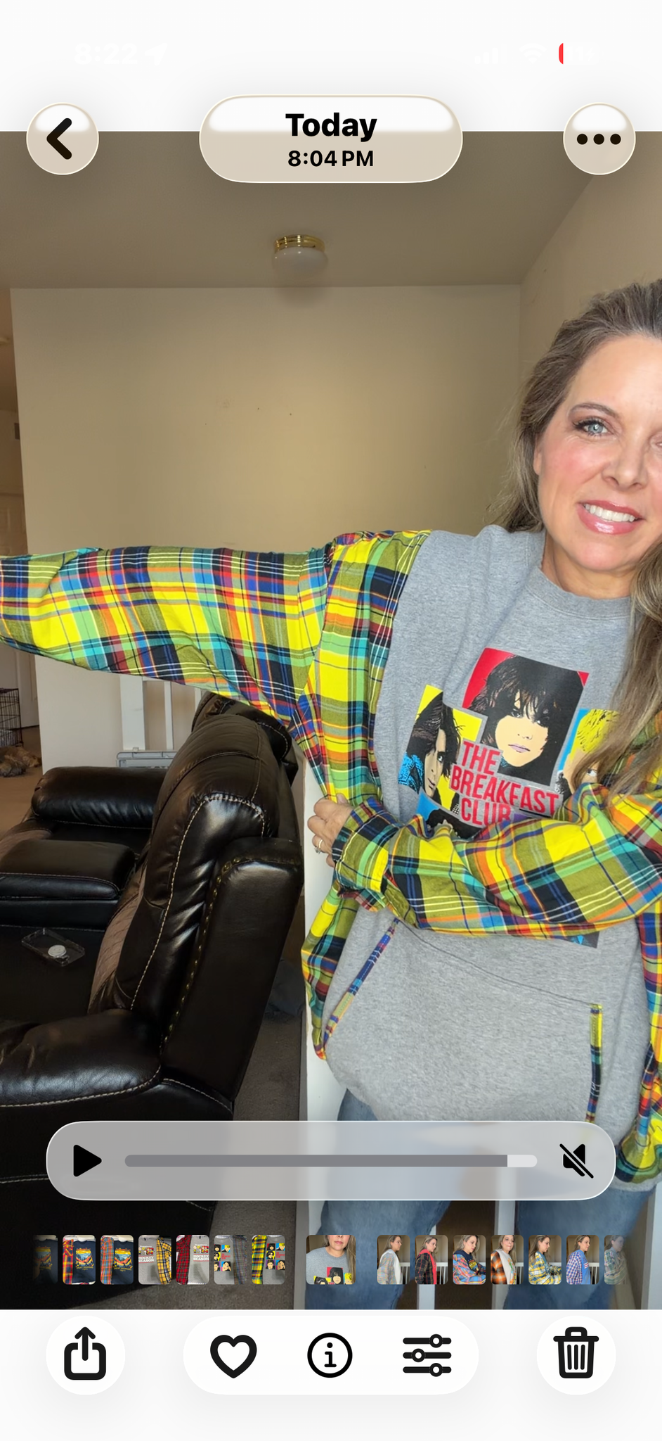 Upcycled Breakfast Club - women's 4X midweight sweatshirt with thin flannel sleeves