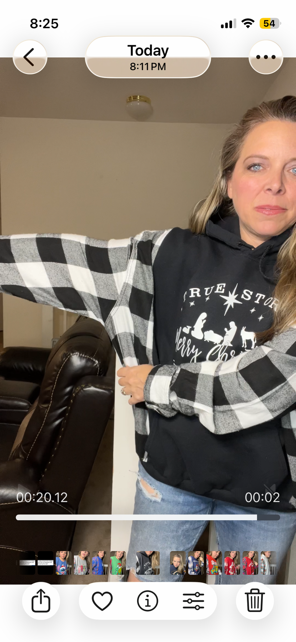 Upcycled True story – women’s 1X/2X midweight sweatshirt with flannel sleeves