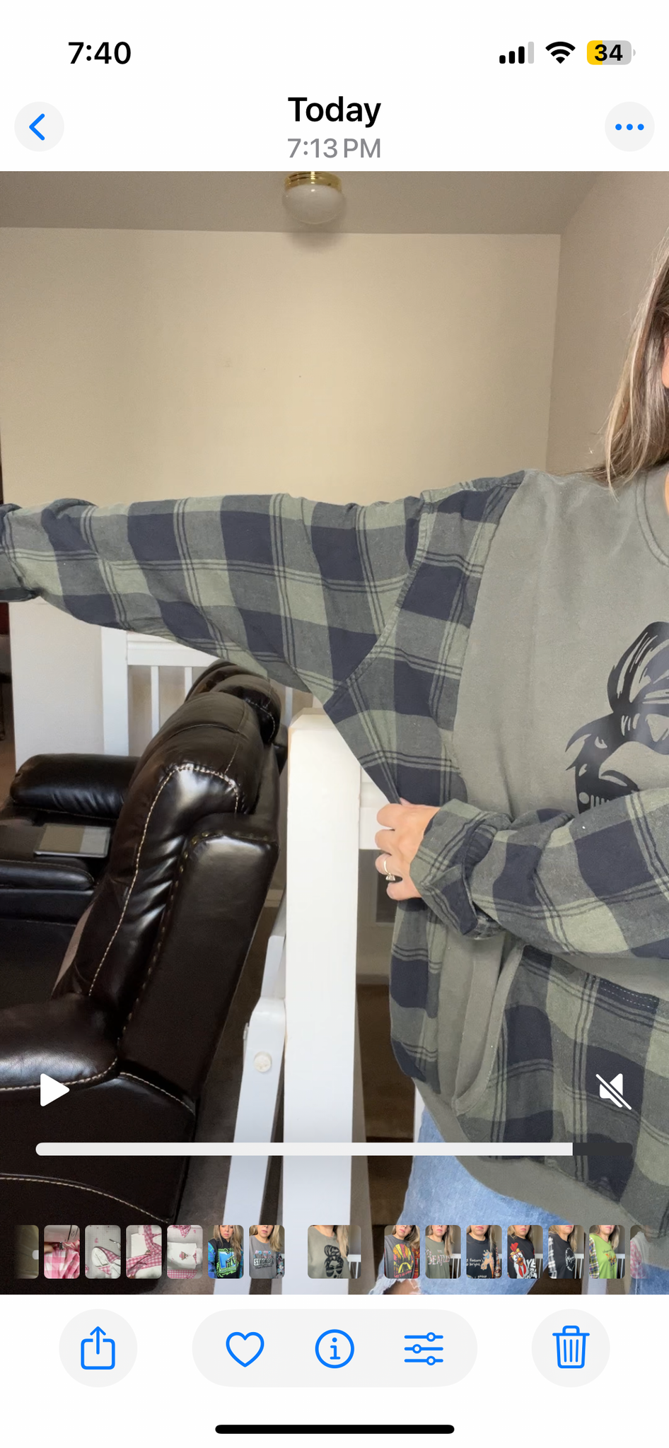 Upcycled Jeep – women’s 4X midweight sweatshirt with flannel sleeves