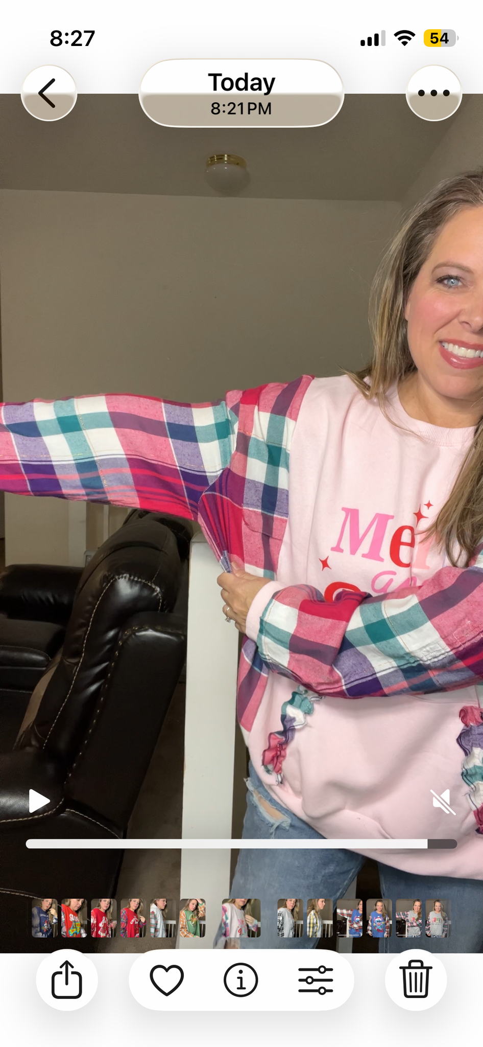 Upcycled Merry and bright – women’s 2X midweight sweatshirt with thin flannel sleeves