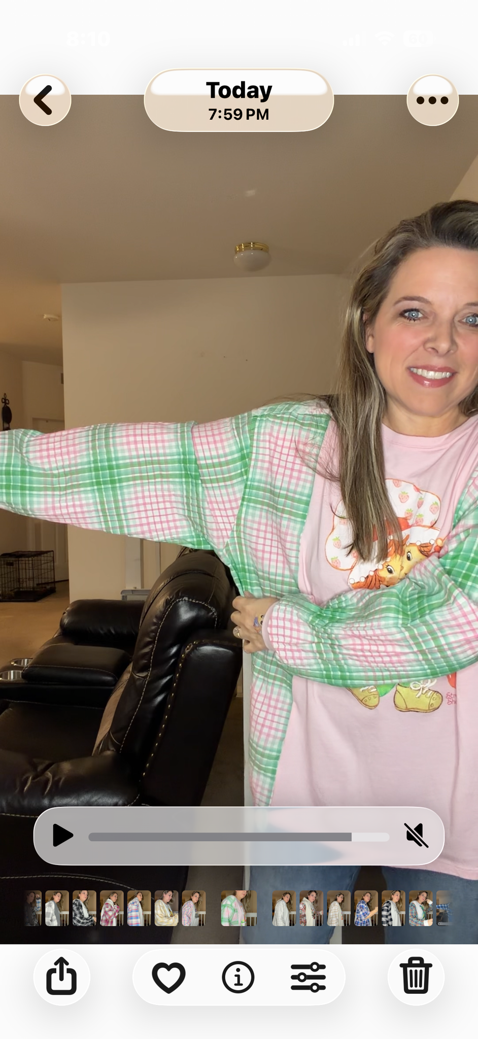 Upcycled Strawberry Shortcake - women's XL T-shirt, with cotton sleeves