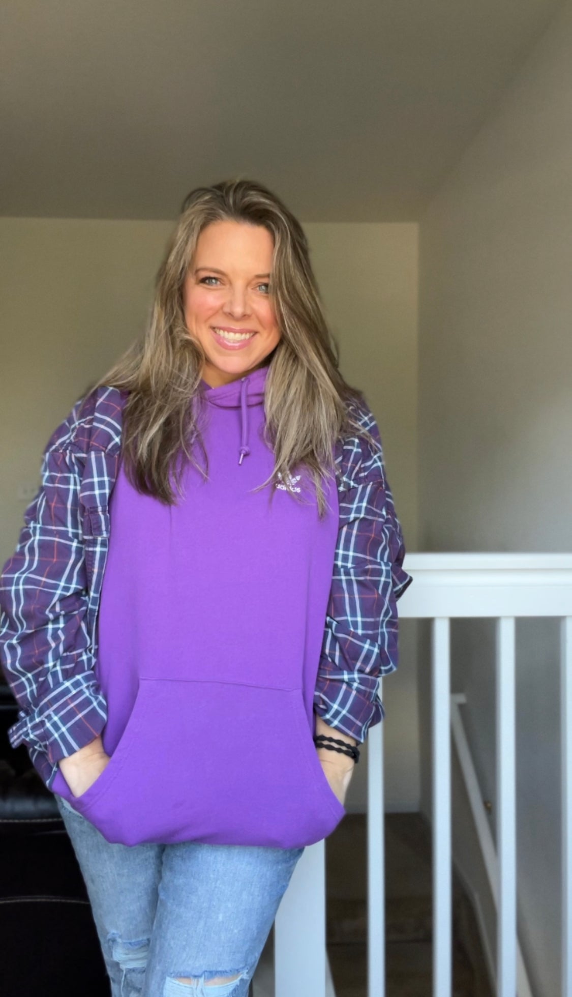 Purple Adidas Upcycled Sweatshirt