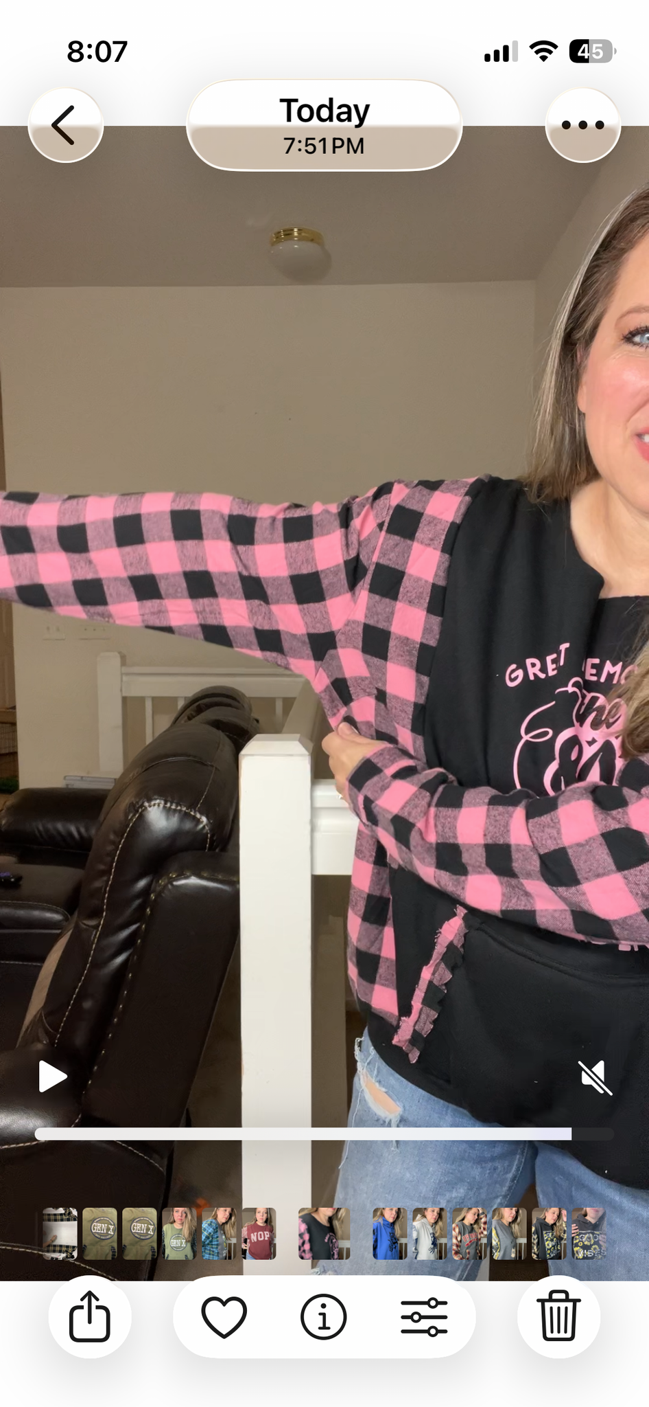 Upcycled 80s – women’s 1X midweight sweatshirt with flannel sleeves