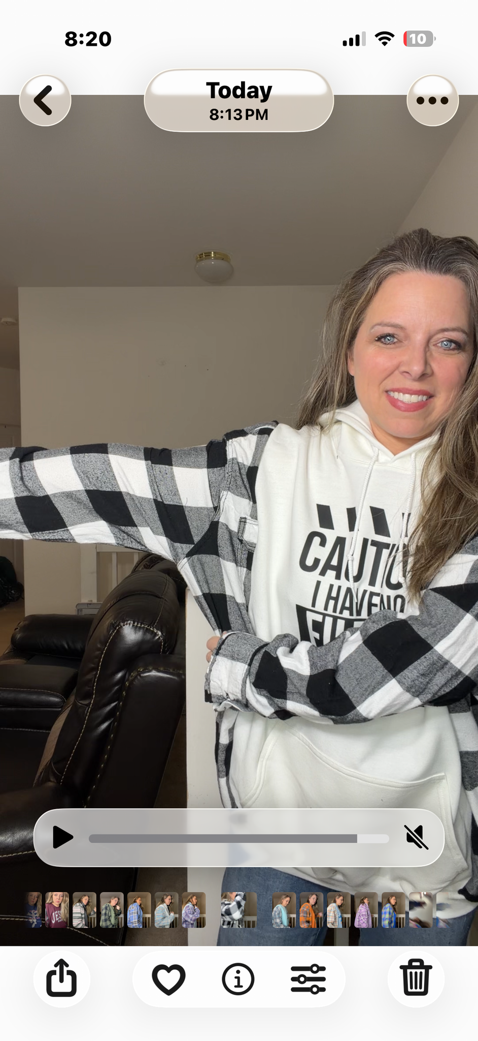 Upcycled Caution - women's 3X midweight sweatshirt with flannel sleeves