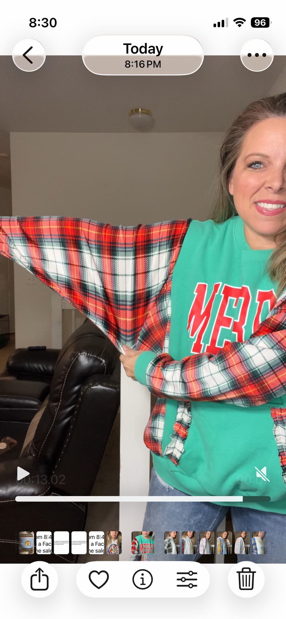 Upcycled Merry – women’s XL/1X midweight sweatshirt with stretchy sleeves