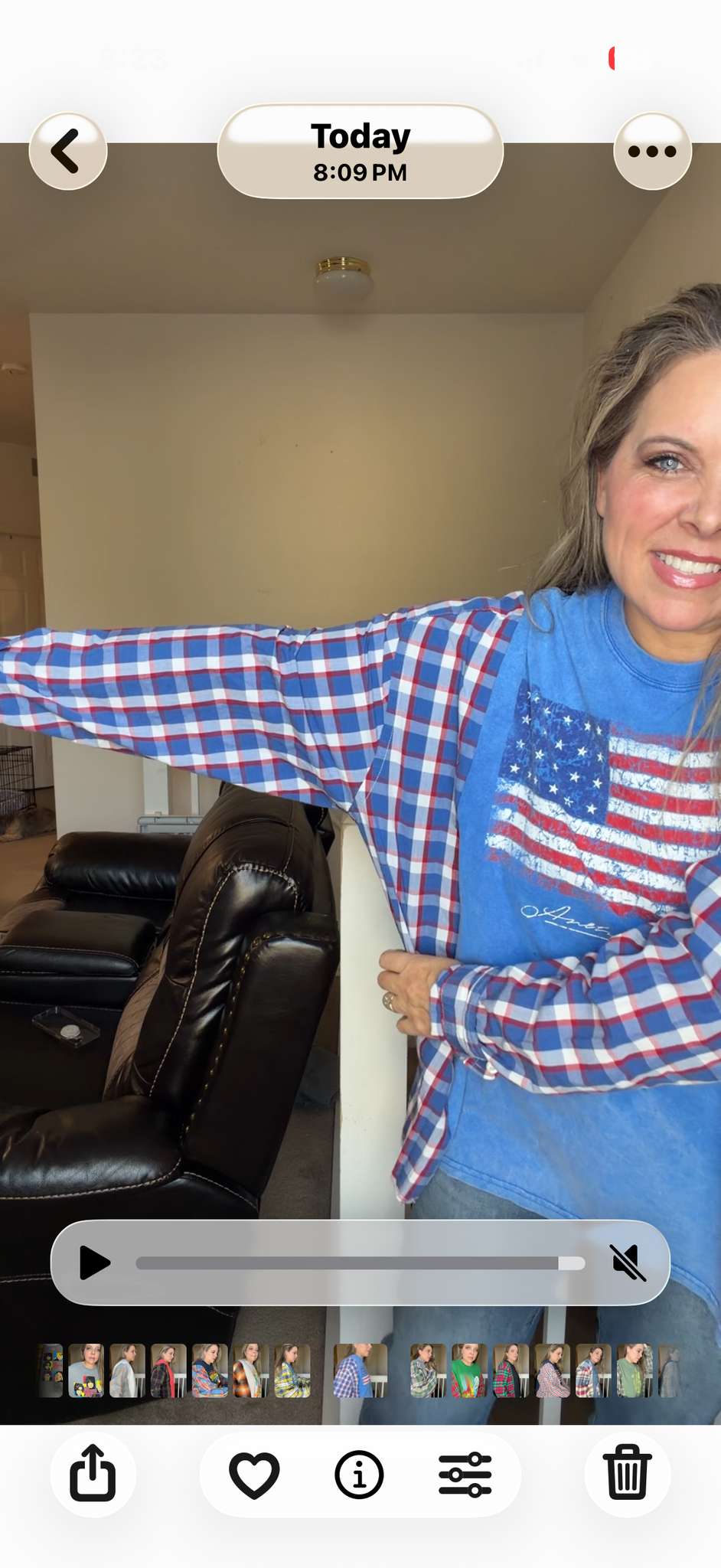 Upcycled Flag - women's large T-shirt with cotton sleeves