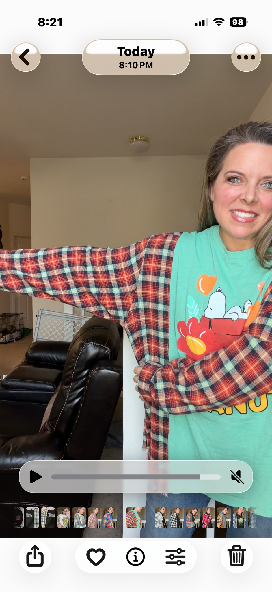 Upcycled Peanuts - women's 2X/3X T-shirt with flannel sleeves