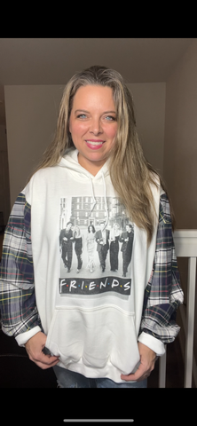 Upcycled Friends – women’s 3X – midweight sweatshirt with thick cotton sleeves￼