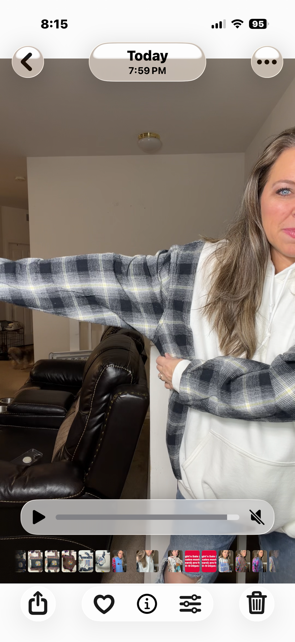 Upcycled Snoopy – women's 3X/4X midweight sweatshirt with flannel sleeves