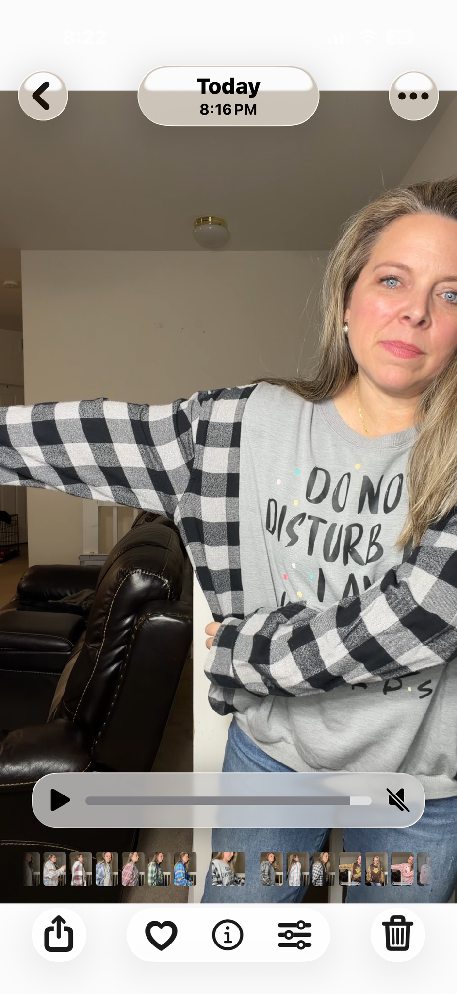 Upcycled Friends - women's small/medium midweight sweatshirt with flannel sleeves