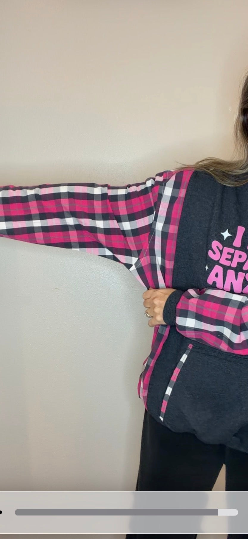Upcycled Dog Anxiety - woman's 1X - midweight sweatshirt with cotton sleeves