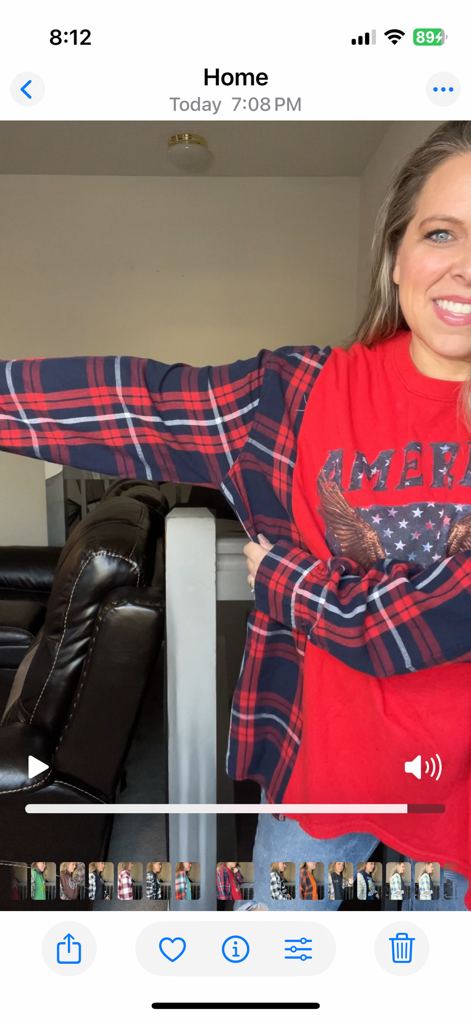 Upcycled Eagle – women’s 2X/3X T-shirt with flannel sleeves