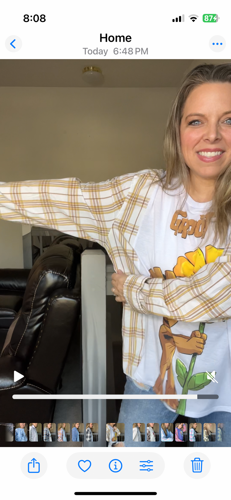 Upcycled ￼Groot - Women’s XL T-shirt with cotton sleeves