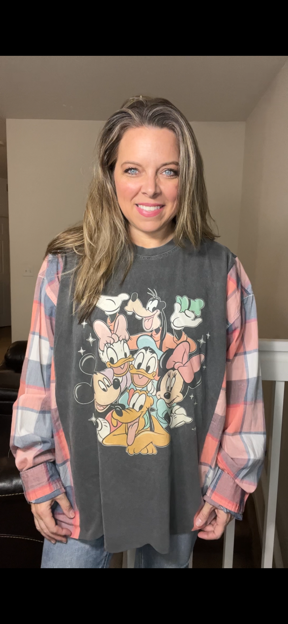 Upcycled Mickey Mouse – women’s 3X T-shirt with cotton sleeves