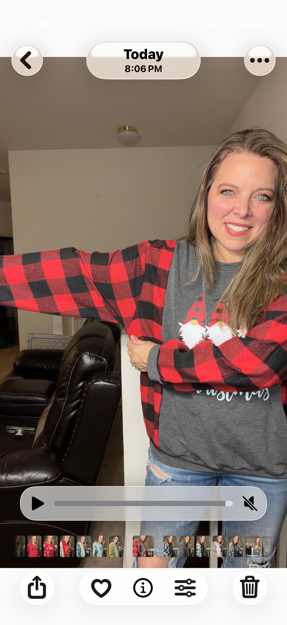 Upcycled Gnomes – women's medium French Terry shirt with flannel sleeves ￼