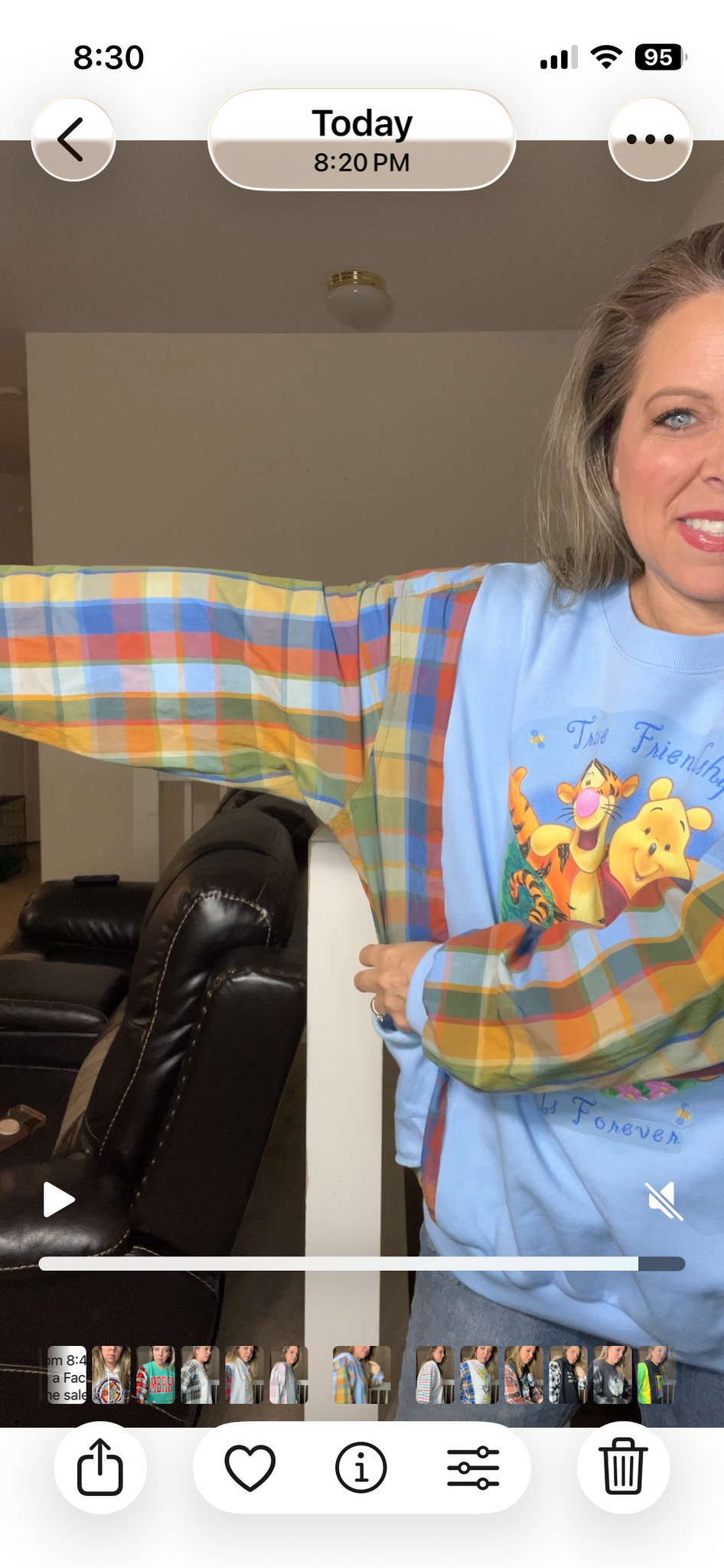 Upcycled Pooh Tigger - women’s 2X/3X midweight sweatshirt with cotton sleeves