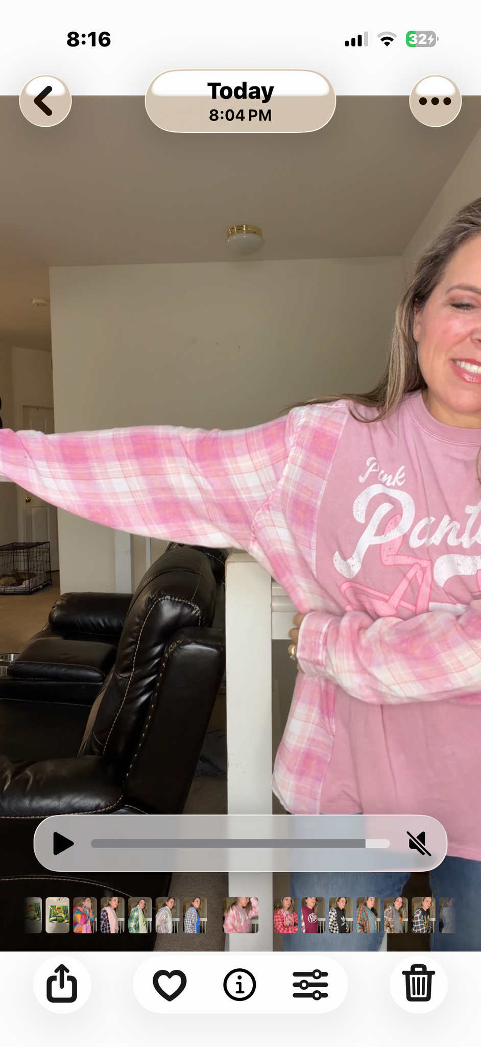 Upcycled Pink Panther - women's 1X T-shirt with very thin flannel sleeves