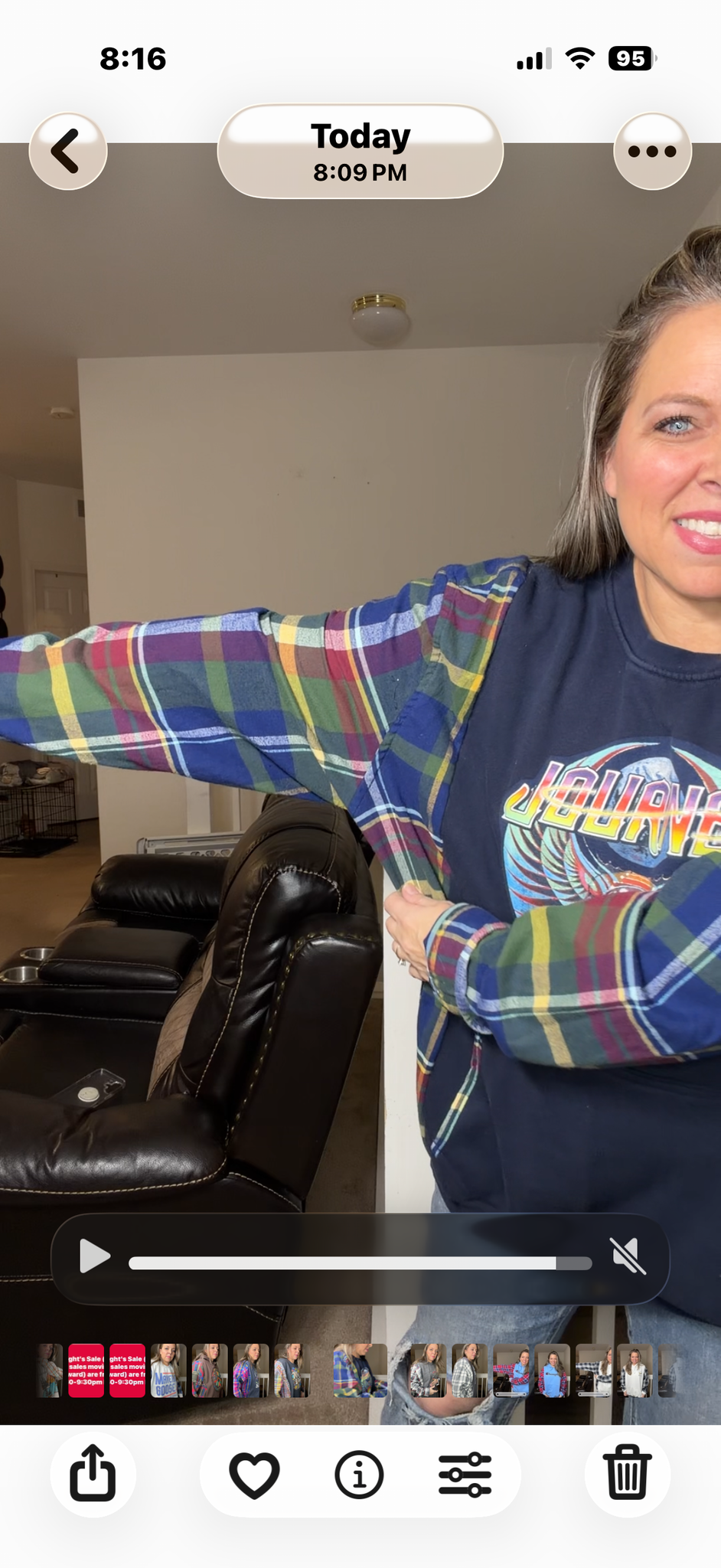 Upcycled Journey – women's 1X/2X midweight sweatshirt with flannel sleeves