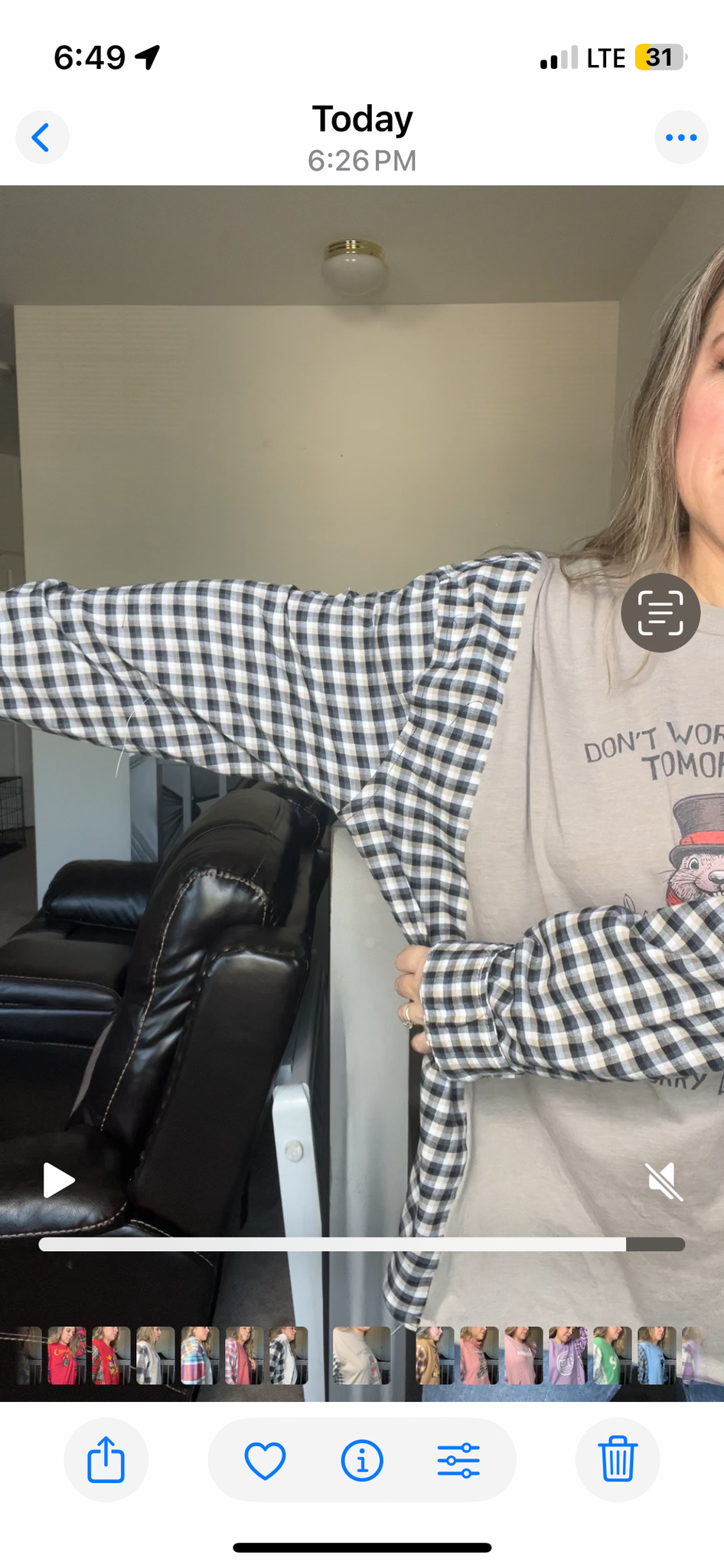 Upcycled Groundhog – women’s 4X T-shirt with flannel sleeves