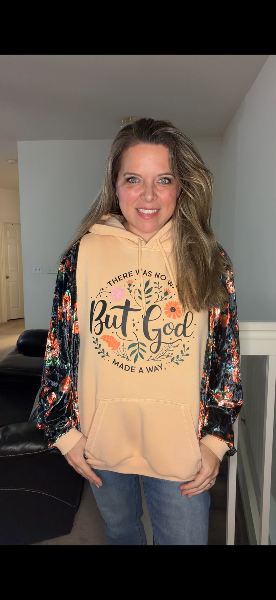 Upcycled But God - women's 1X midweight sweatshirt with stretch sleeves ￼