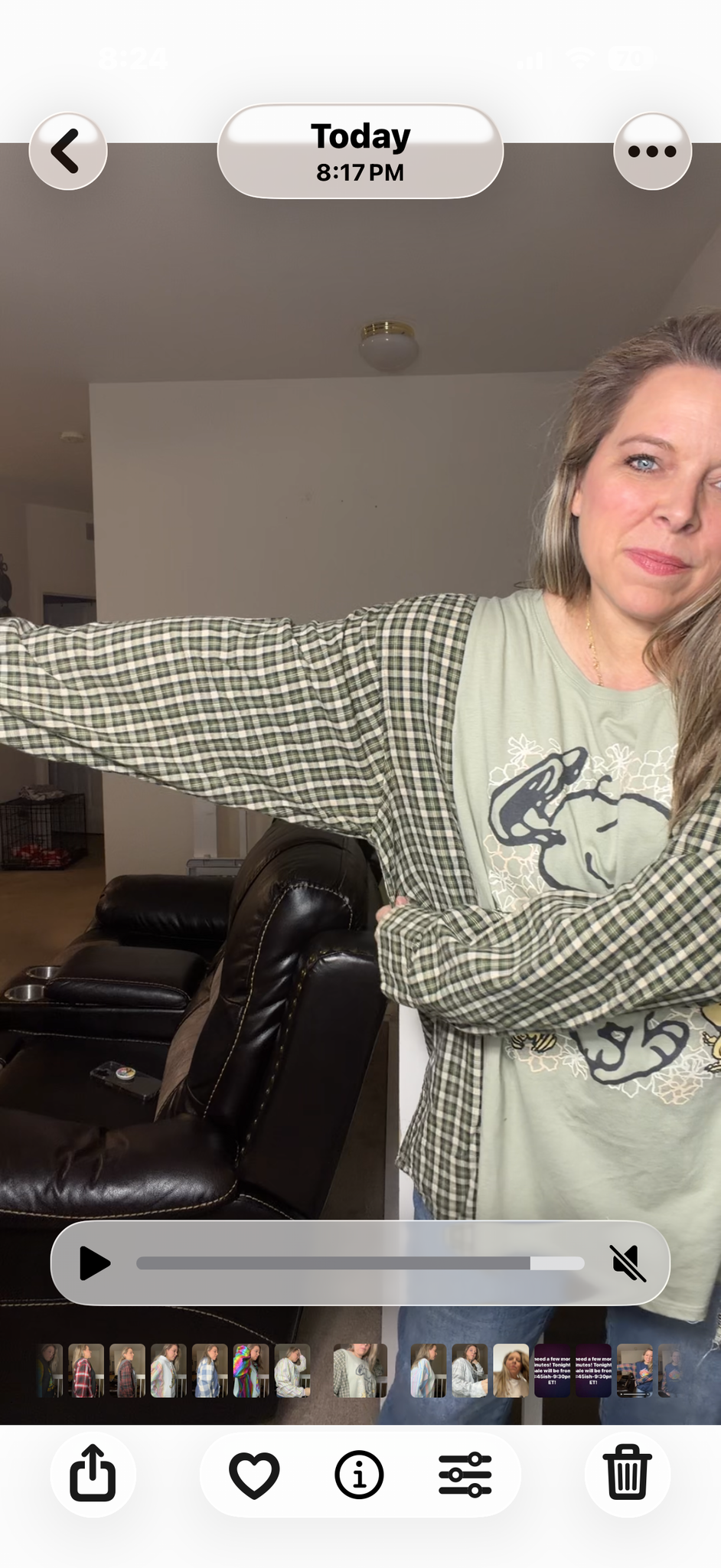Upcycled Snoopy - women's 2X T-shirt with flannel sleeves