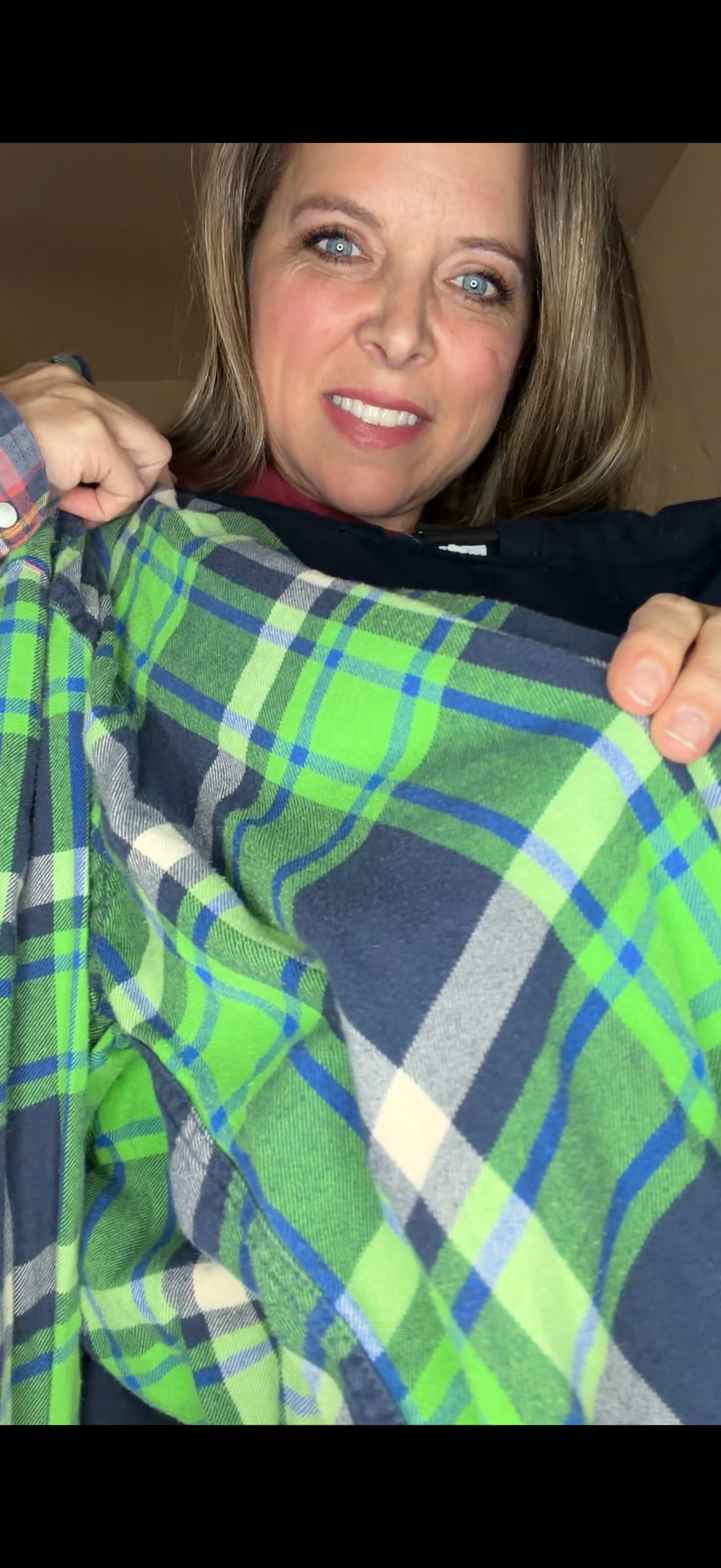 Upcycled Seahawks - pick size between women's XS/XL - midweight Sweatshirt with flannel sleeves