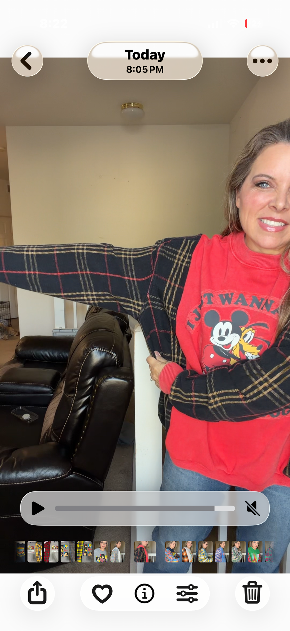 Upcycled Hang Dog - women's 1X midweight sweatshirt with thick flannel sleeves