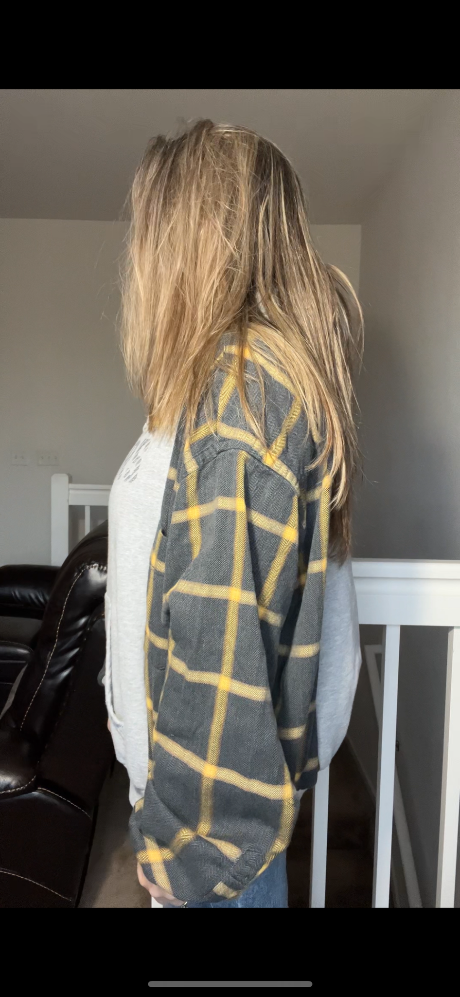 Upcycled Steelers – women’s L/XL – thick sweatshirt with flannel sleeves￼