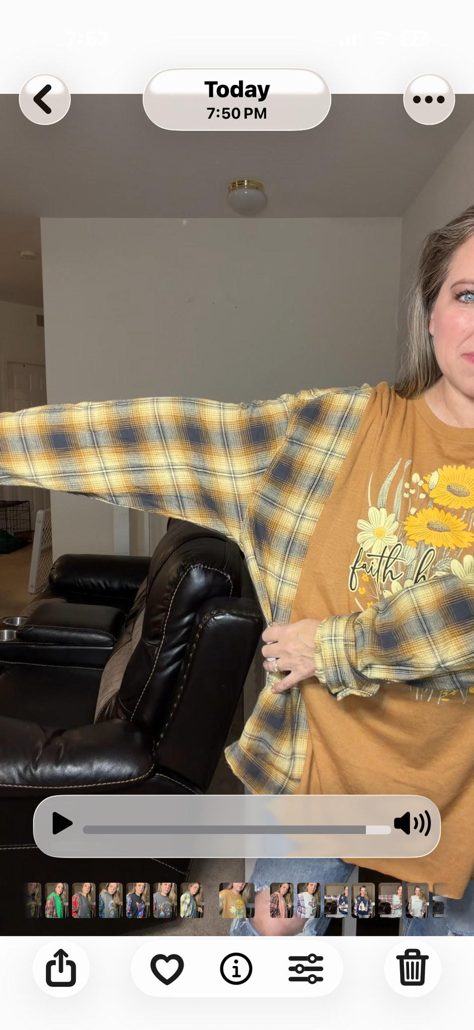 Upcycled Faith Hope Love – women's 4X T-shirt with flannel sleeves ￼