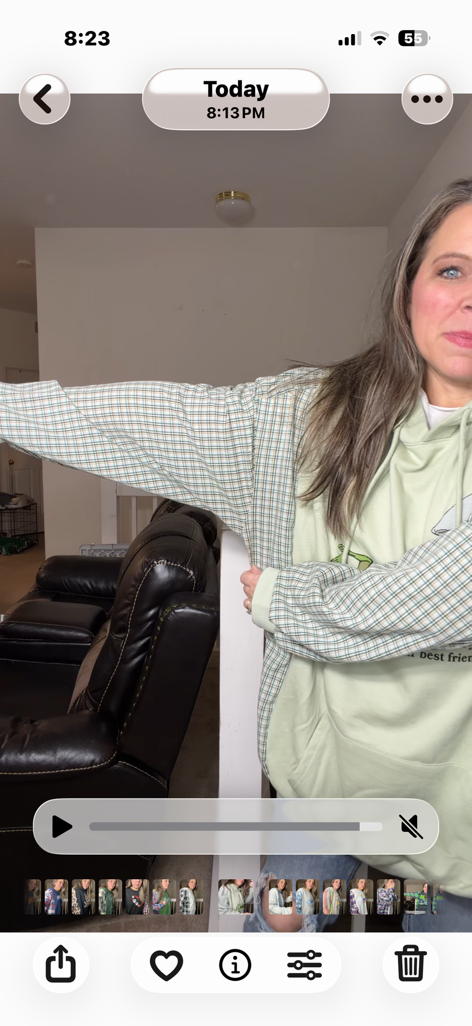 Upcycled Frog and Toad – women's 4X/5X midweight sweatshirt with thin cotton sleeves