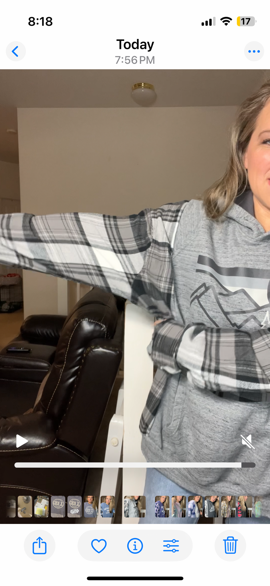 Upcycled Cabela’s – women’s 4X midweight sweatshirt with flannel sleeves
