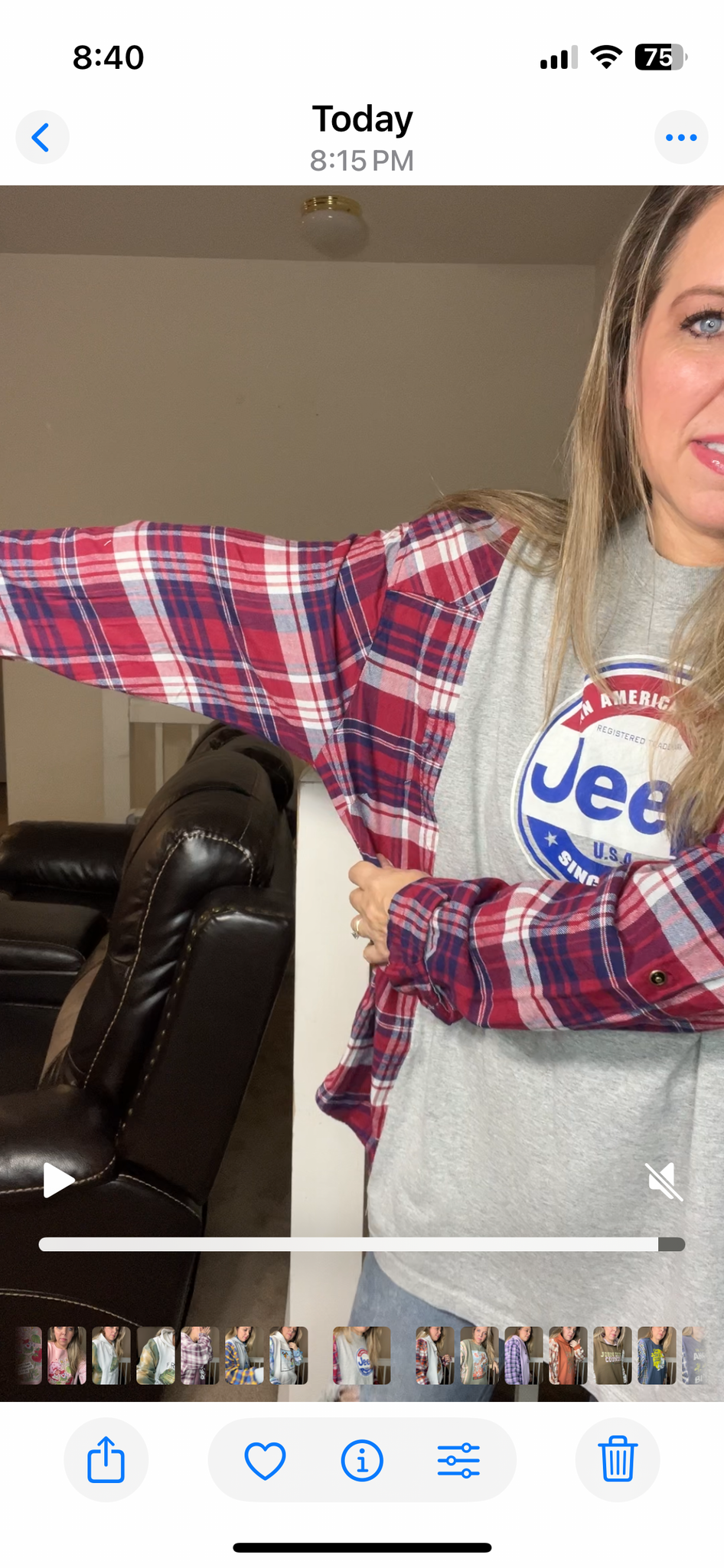 Upcycled Jeep – women’s 1X T-shirt with flannel sleeves