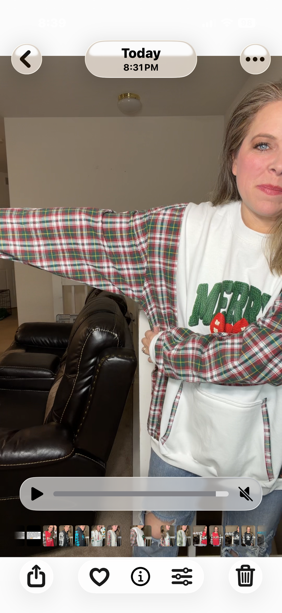 Upcycled Merry – women's 3X/4X midweight sweatshirt with cotton sleeves ￼