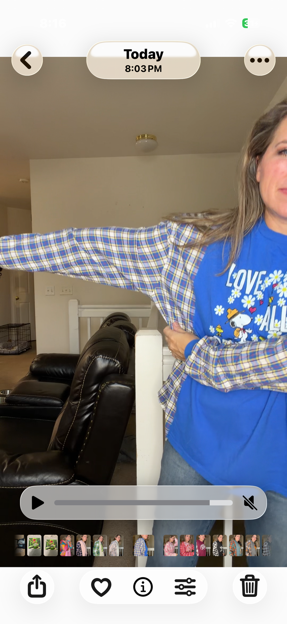 Upcycled Snoopy - women's medium/large T-shirt with cotton sleeves