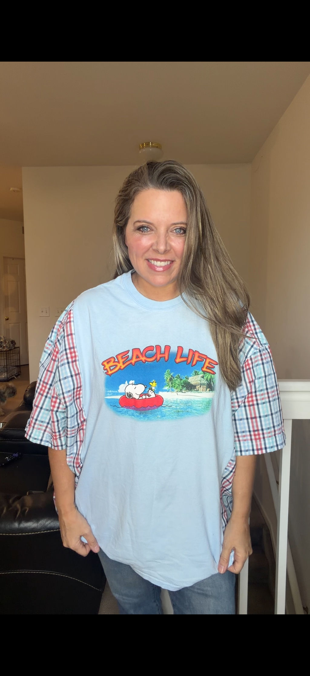 Upcycled Beachlife - women's 2X/3X T-shirt with short sleeves