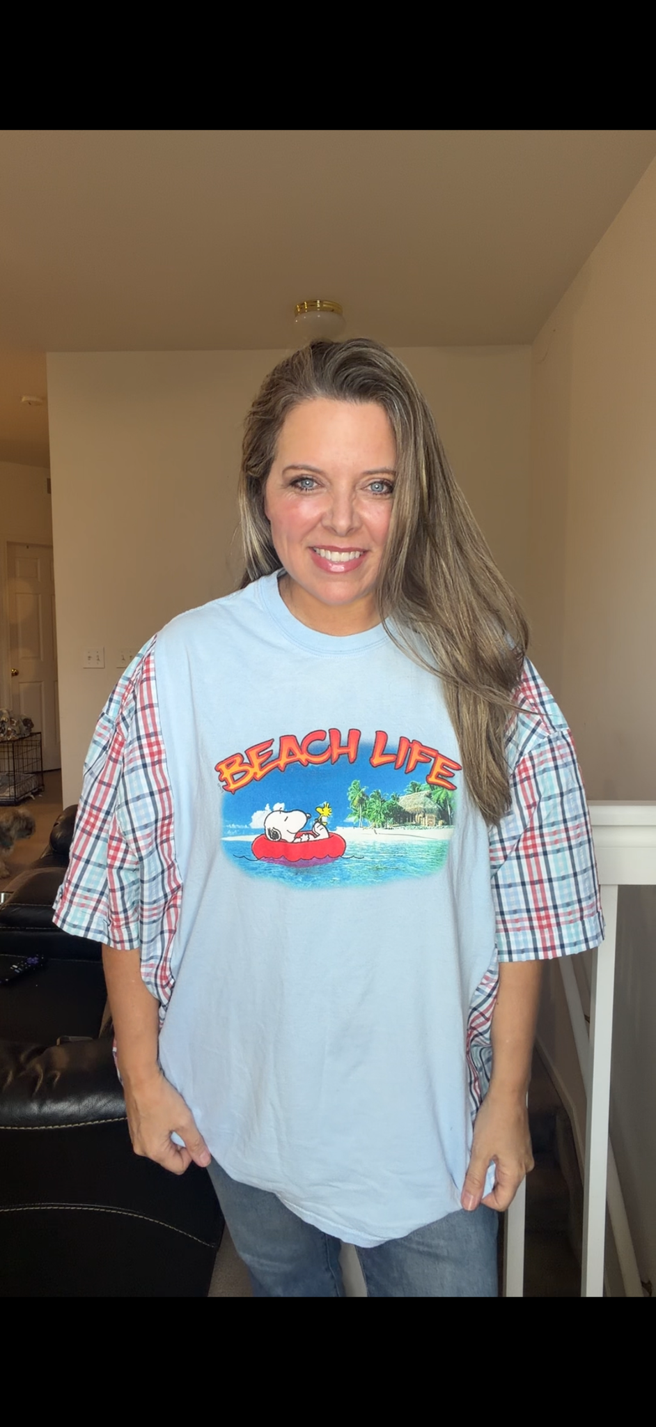 Upcycled Beachlife - women's 2X/3X T-shirt with short sleeves
