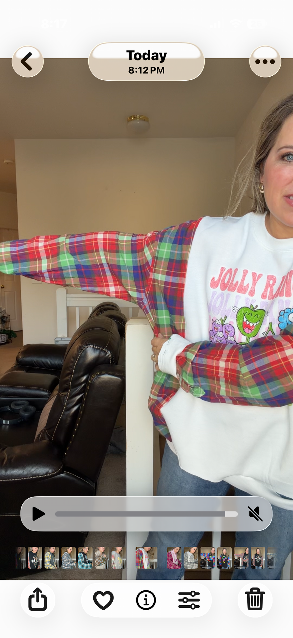 Upcycled Jolly Ranchers - women's 2X midweight sweatshirt with cotton sleeves
