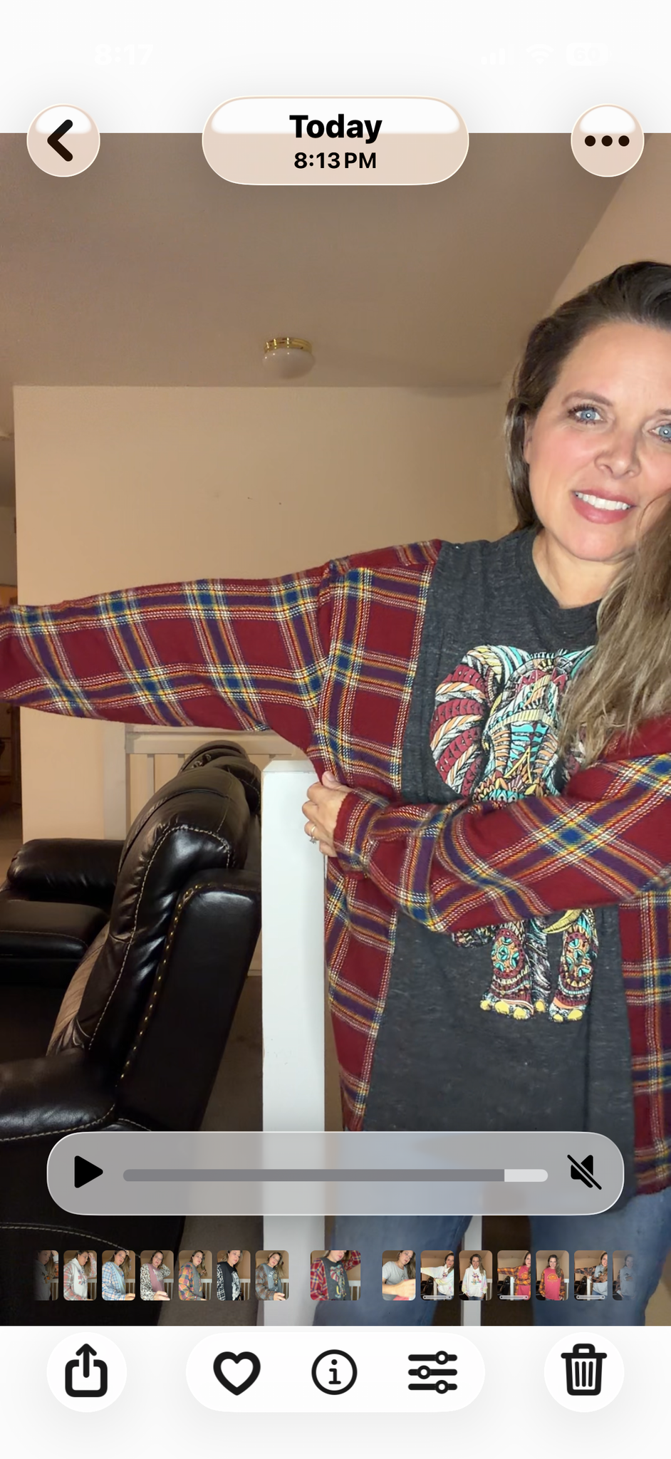 Upcycled Elephant- women's 1X/2X T-shirt with flannel sleeves