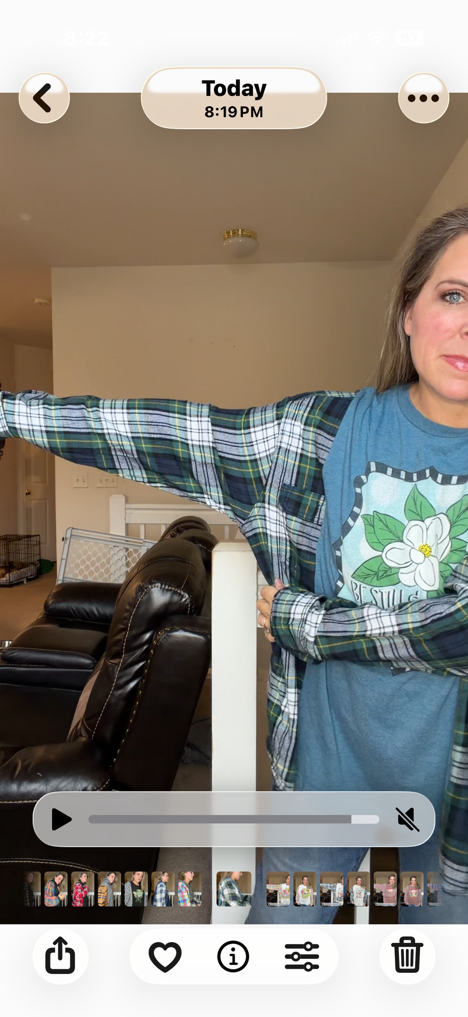 Upcycled Be Still - women's 2X T-shirt with flannel sleeves
