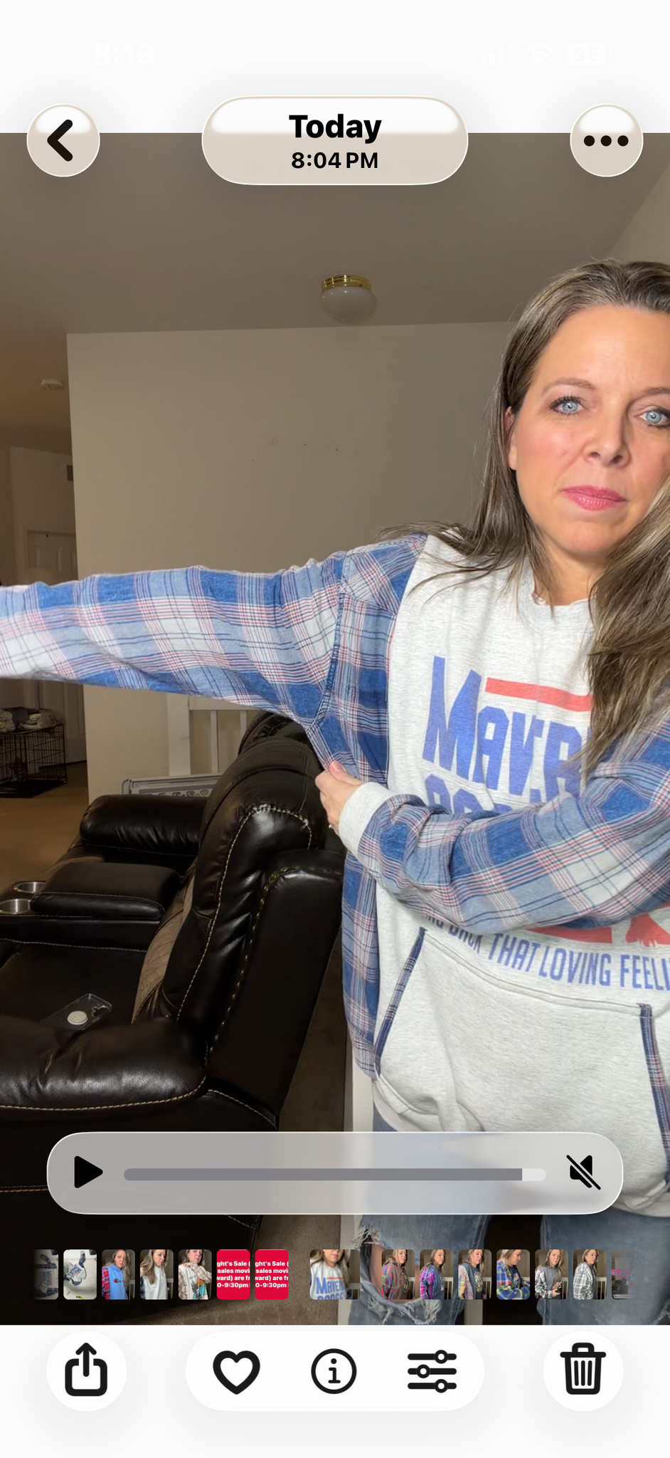Upcycled Maverick – women's 3X midweight sweatshirt with flannel sleeves