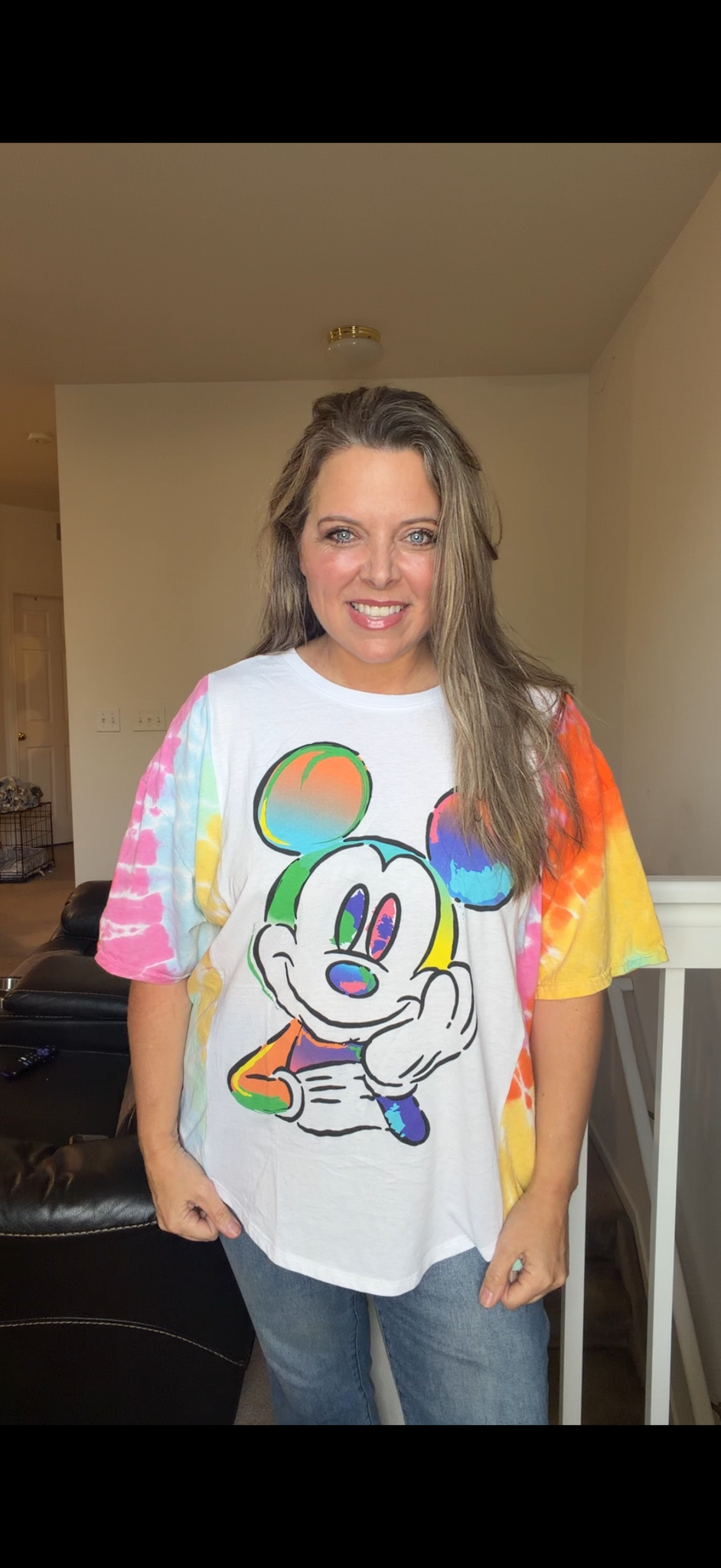 Upcycled Mickey - women's XL T-shirt with short sleeves