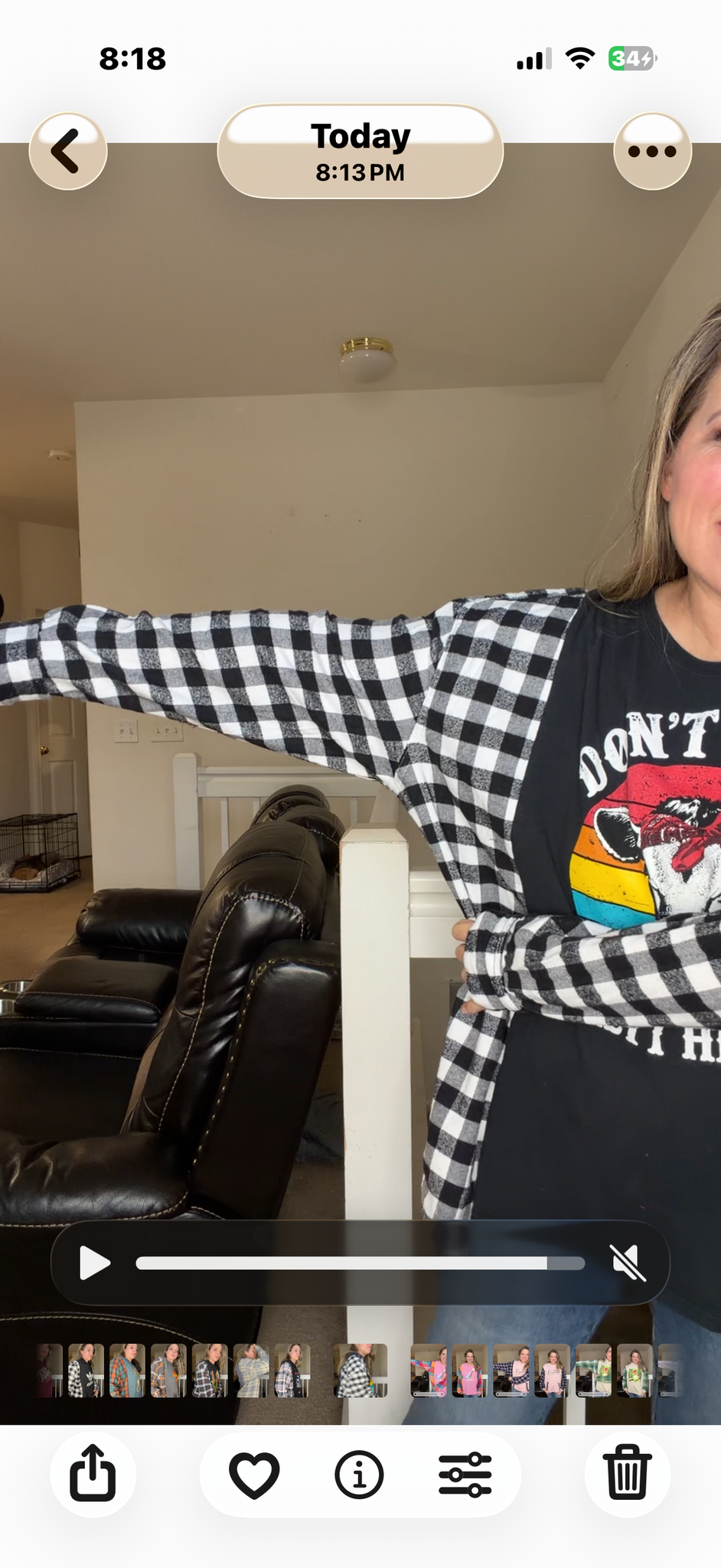 Upcycled Heifer - women's XL/1X T-shirt with flannel sleeves