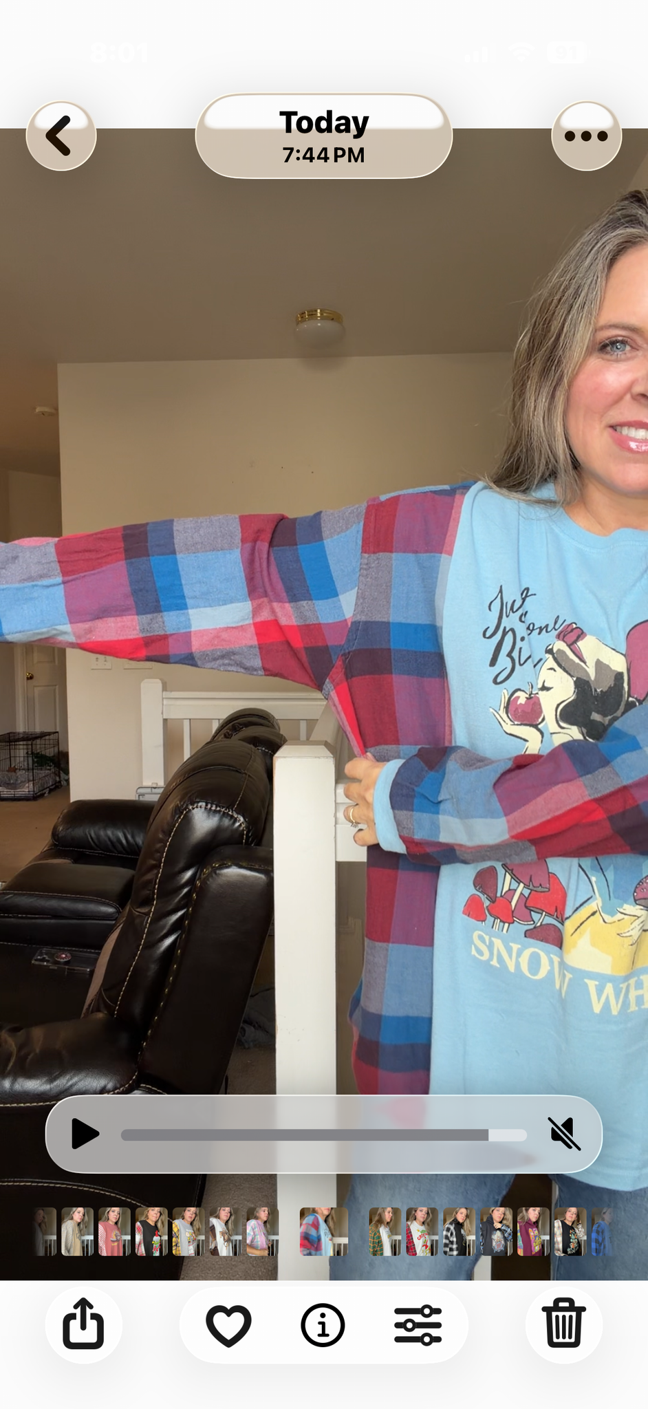 Upcycled Snow White - women's 3X/4X T-shirt with flannel sleeves